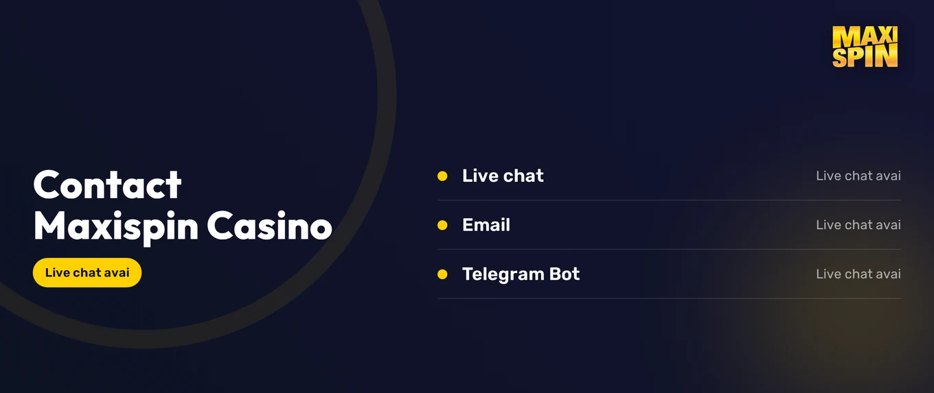View casino contact channels.