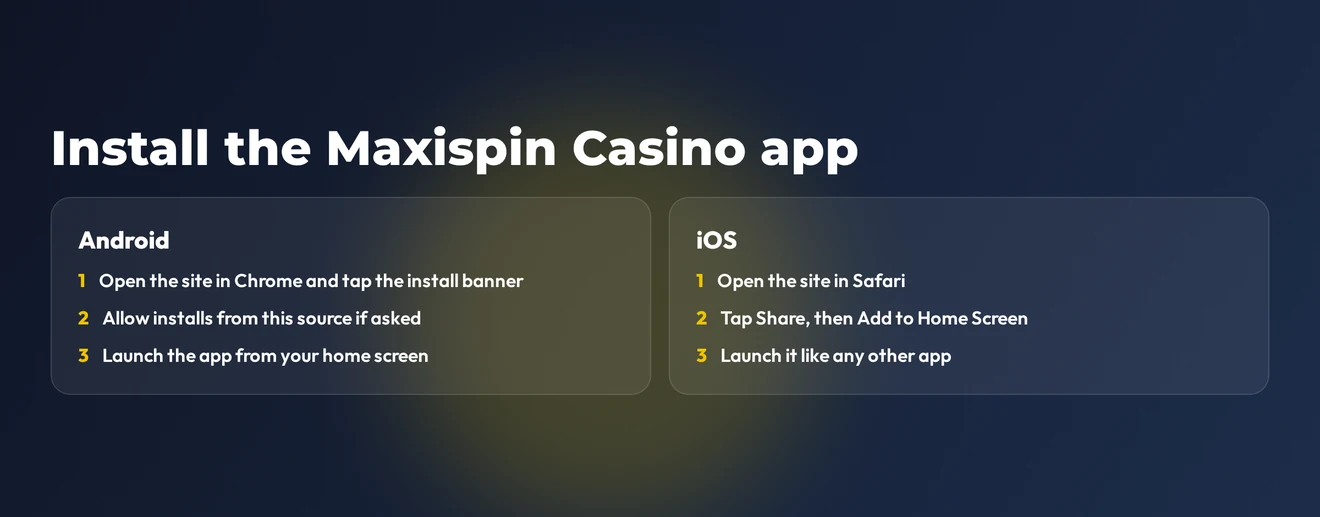 Install casino mobile app