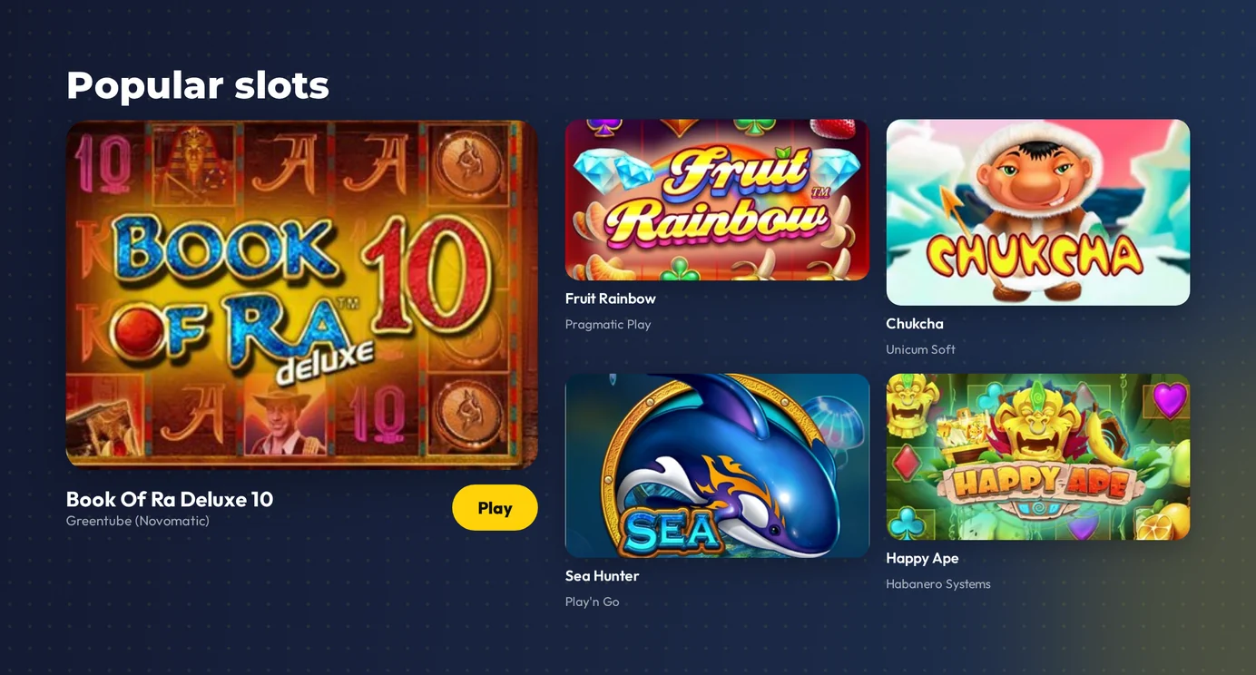 Find popular slot titles.