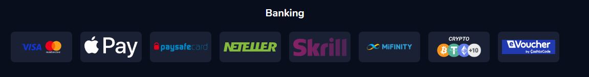Make deposits using Visa Skrill crypto and ewallets